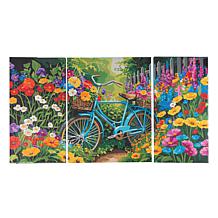 Craft Buddy Crystal Art Bicycle Garden Canvas Triptych