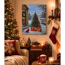 Craft Buddy Crystal Art Cardinal and Tree Winter Scene Canvas Kit