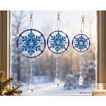 Craft Buddy Crystal Art Snowflake Hanging Pendant 3-pack - Blue/White