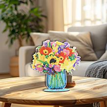 Craft Buddy Crystal Art Wooden Floral Vase Decoration
