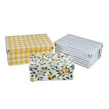 Craft Buddy Lemons & Prints Stacking Storage Boxes 3-piece Set