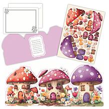 Craft Buddy Paper Craft Fairy Mushroom House Card Set