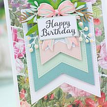 Crafter's Companion Stitched Edge Nesting Die Stamp, Flag and Tag 3pk