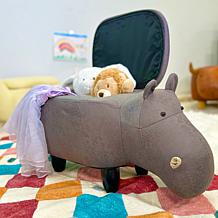 Critter Sitters 15" Plush Animal Storage Ottoman - Hippopotamus