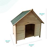 CritterSitters 41"T Outdoor Raised Log Cabin Style Pet House - Natural