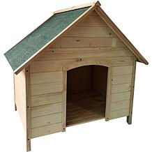 CritterSitters 41"T Outdoor Raised Log Cabin Style Pet House - Natural