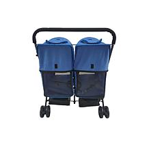 CritterSitters Double Pet Stroller with 2 Storage Baskets - Blue