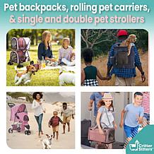 CritterSitters Single 4-Wheel Pet Stroller for 33lbs. and Under- Black