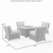 Crosley Bradenton Wicker Conversation Set Navy/Weathered Brown-5 Piece