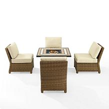 Crosley Bradenton Wicker Conversation Set Sand/Weathered Brown-5 Piece