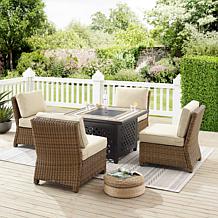 Crosley Bradenton Wicker Conversation Set Sand/Weathered Brown-5 Piece