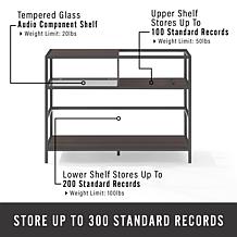 Crosley Provo Record Storage Console Matte Black & Brown