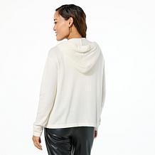 Curations x Amy Morrison Cashmere-Blend Zip-Front Hoodie