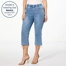 Curations x Debbie Denmon Stretch Denim Crop Bling Jean