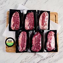 Curtis Stone 6-Count 10 oz. NY Strip Steaks & Garlic Herb Butter 