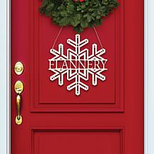 Custom Personalization Family Name Snowflake Wood Ornament