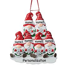 Custom Personalization Gnome Family of 6 Personalized Ornament