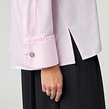 CW POPLIN W/ FLWR FRENCH CUFF