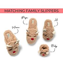 Dearfoams Kid's Holiday Novelty Reindeer Scuff Slipper