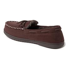 Dearfoams Men's Toby Microsuede Moccasin with Tie