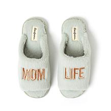 Dearfoams Women's Furry Mom Novelty Slide Slipper