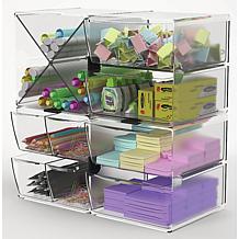 Deflecto Stackable X-Divided Storage Organizer - 6"X6"X6" Clear