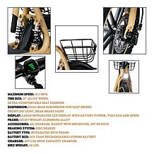 DeLorean 450W 36V Folding Seated E-Scooter w/Backrest & Accessories