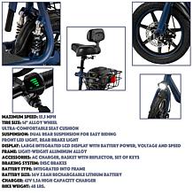 DeLorean 450W 36V Folding Seated E-Scooter w/Backrest & Accessories