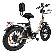 DeLorean 500W Low-Step E-Bike with Pedal Assist & Backrest