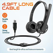 Delton 12y USB Wired Computer Headset w/ Mic for Laptops/PC