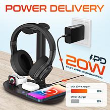 Delton 15W Wireless Fast-Charging Headset Stand and D101 Headset