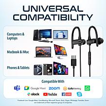 Delton 24EC USB-C Computer Headset Earbuds with Microphone