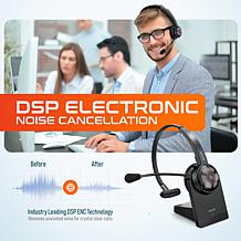 Delton 50X DSP ENC Noise Cancelling Computer Headset & Charging Dock