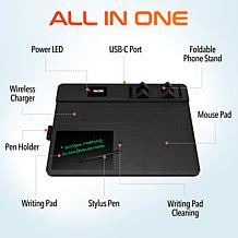 Delton D101 Wireless Charger + Digital Notes Mouse Pad w/ 20W Adapter