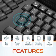 Delton KB200 Ergonomic 24G Wireless Keyboard for PC Laptop