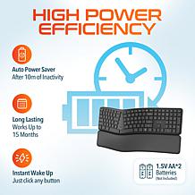 Delton KB250 Wireless Ergonomic Keyboard and Wrist Rest