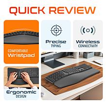 Delton KB250 Wireless Ergonomic Keyboard and Wrist Rest