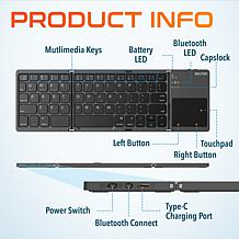 Delton KB75 Portable Foldable Keyboard for PC/Tablets/Phone/TV