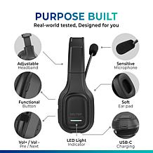 Delton Professional Wireless Headset w/Microphone & USB Dongle 2-pack