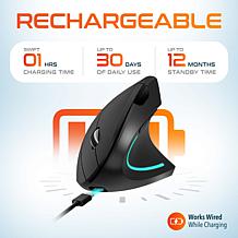 Delton S12 Ergonomic Vertical Wireless Rechargeable Computer Mouse