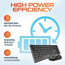 Delton Wireless Keyboard and Mouse 2.4Ghz Auto Pair USB Dongle