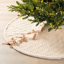 Deluxe Reversible Milk Coffee Faux Marten Fur Christmas Tree Skirt 60"