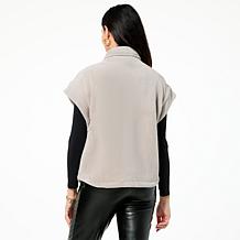 Democracy Drop Shoulder Plush Button Front Vest