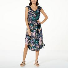 Democracy Ruffled Midi Dress
