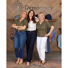 Democracy Woven Bubble-Sleeve Top