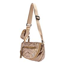 Denise Austin Chevron Quilted Crescent Crossbody Bag