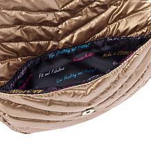 Denise Austin Chevron Quilted Crescent Crossbody Bag