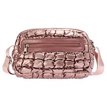 Denise Austin Pearlized Quilt Feather Weight Crossbody Bag