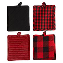 Design Imports 4-piece Assorted Check Potholder Set