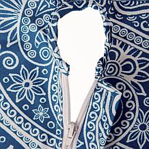 Design Imports 60" Blue Paisley Print Round Tablecloth with Zipper